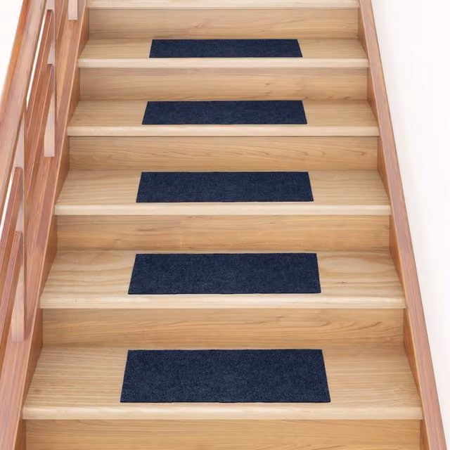 Berkfield Home Self-adhesive Rectangular Stair Mats, 15 Pieces, Blue, W: 60 cm, D: 25 cm