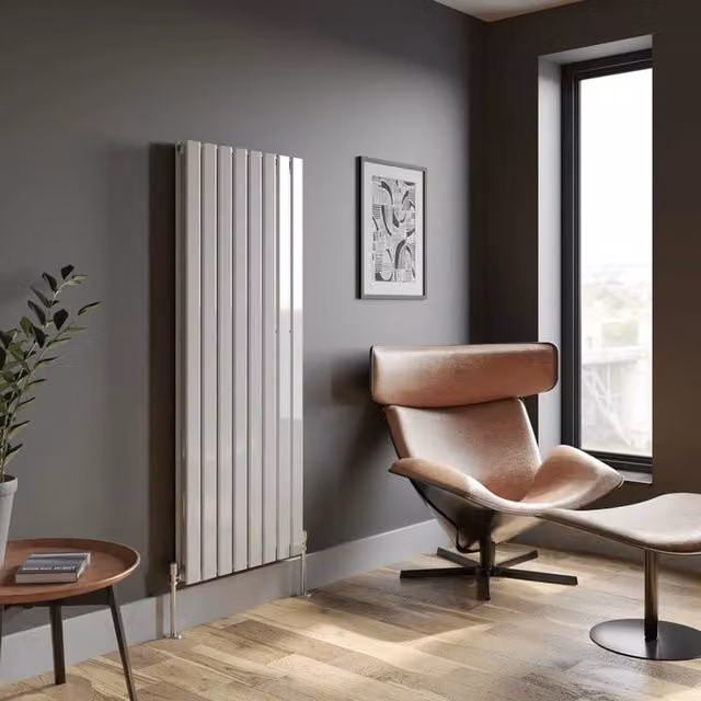 Temprazo Horizontal Single Flat Panel Designer Radiator in White, W/D/H: 160 x 60.5 x 6.6 cm
