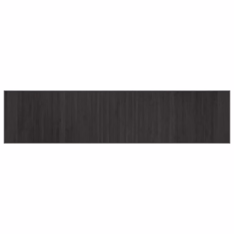 Berkfield Home Rectangular Bamboo Rug in Grey, W/D/H: 70 x 300 cm