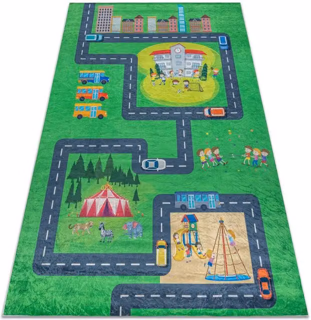 RugsX Bambino Kids Motif Rug in Green, W/D: 140 x 200 cm
