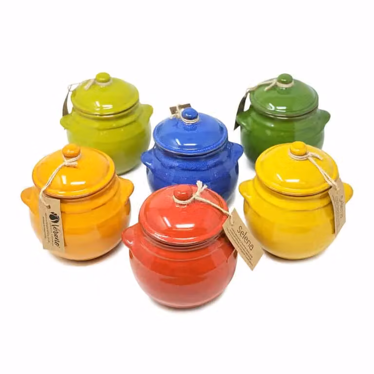 Verano Spanish Ceramics Selena Hand Dipped Glaze Ceramic Storage Jar with Lid, Orange, Height: 23 cm
