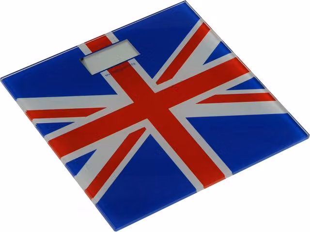 Orsina Union Jack Digital Bathroom Scales in Blue and Red, W/D/H: 30 x 30 x 3 cm