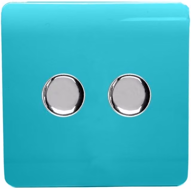 Trendi Modern LED Dimmer Switch in Turquoise and Chrome