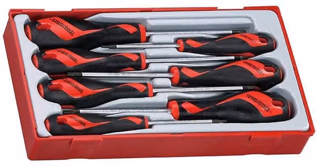 Teng Tt917Tx 7 Piece Mega Drive Driver Set in Red and Black