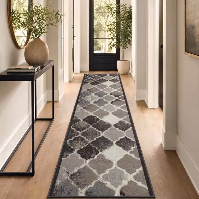 Bravich Anejo Distressed Vintage Hallway Runner in Grey, 610cm