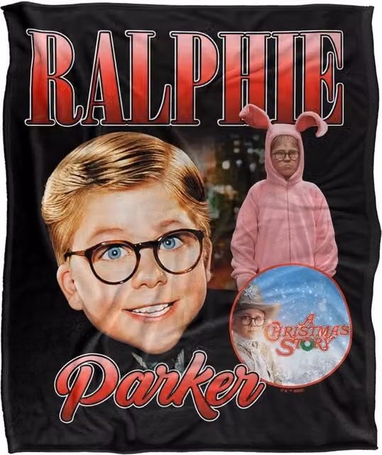 Warner Bros. A Christmas Story Ralphie Collage Super Soft Polyester Throw Blanket, Multicolour, Large