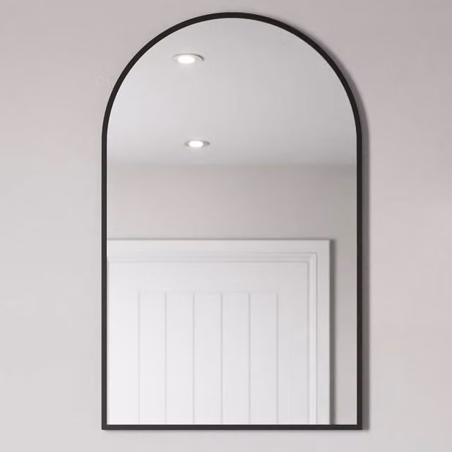 Bathwell Modern Oval Arched Wall Mirror in Black