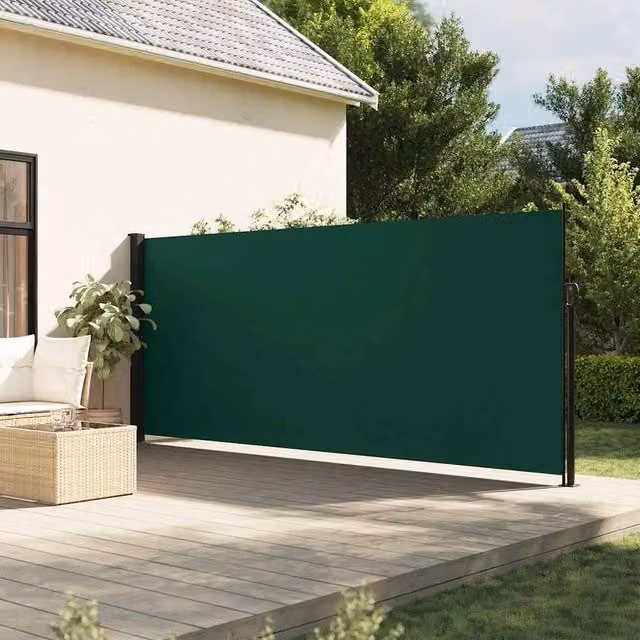 Berkfield Home Retractable Side Awning in Dark Green, W/H: 600 x 160 cm