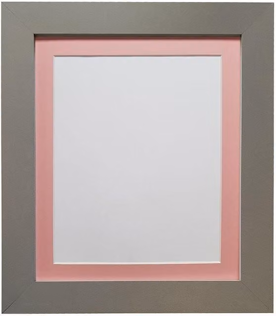 Frames & Mirrors 4U Metro Rectangular Picture Frame in Dark Grey with Pink Mount for 24 x 16 Inch Images
