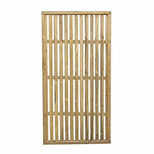 Forest Garden Brown Wooden Vertical Slatted Trellis Screen, Pack of 4, H: 180 cm x W: 90 cm x D: 90 cm
