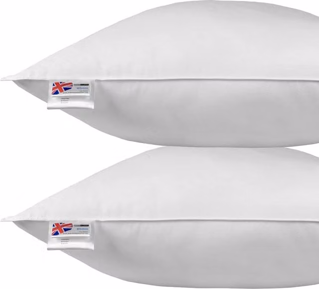 Homescapes Microfibre Euro Continental Square Pillow Pair, White, W/D/H: 80 x 80 x 80 cm