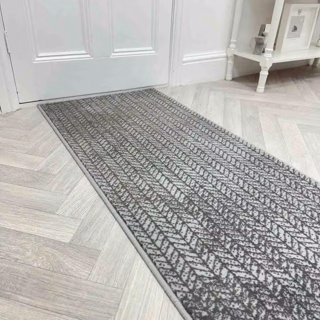 runrug Empire Hallway Carpet Runner Rug in Light Grey, W: 70 cm, L: 240 cm