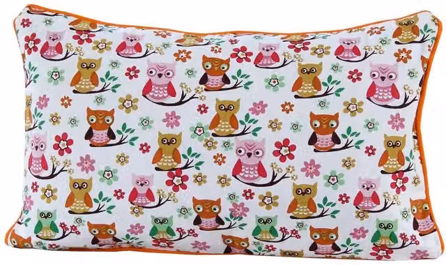 Homescapes Cotton Owl Cushion Cover in Red and White, W: 50 cm x H: 50 cm