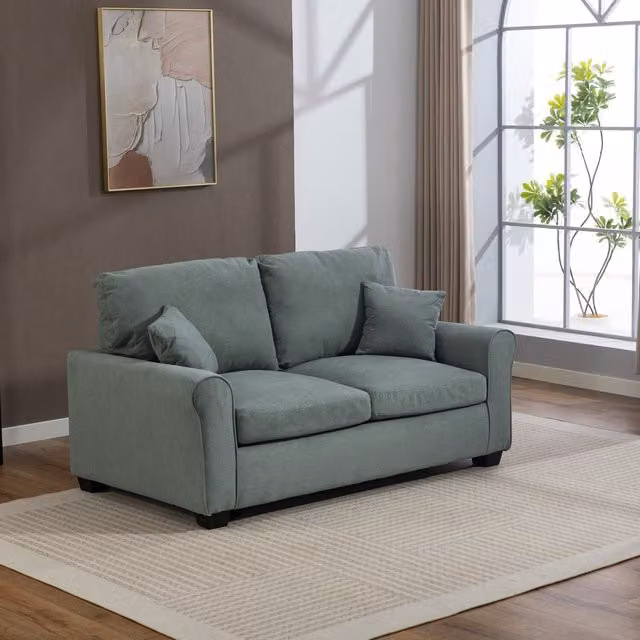 Artemis Home Lewiston Fabric Pull Out Sofabed in Duck Egg Blue Green