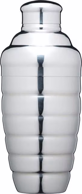 BarCraft Stainless Steel Round Cocktail Shaker, 500ml, Yellow and Silver