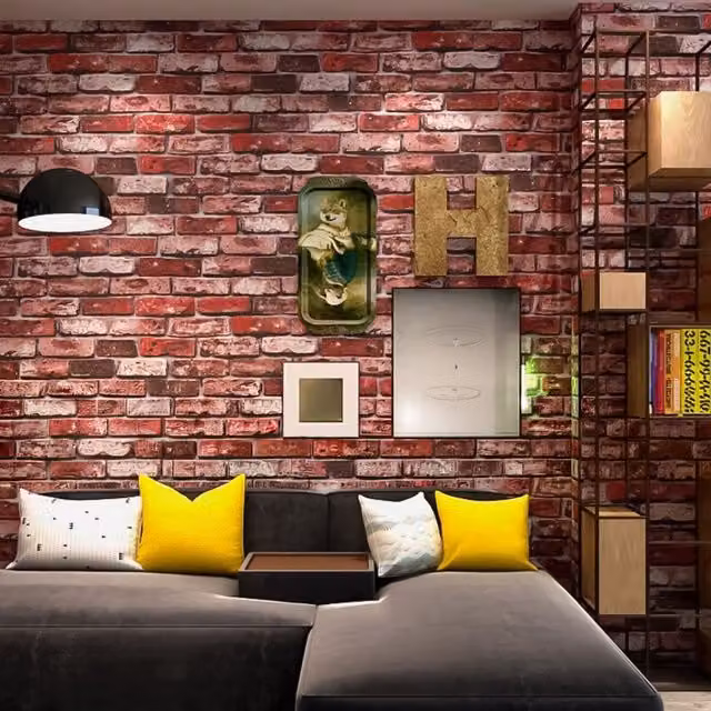 NOVECRAFTO 3D Brick Effect Industrial Wallpaper in Red, 7 Rolls (35.25 m)
