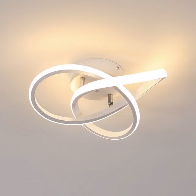 GOECO Modern Round LED Ceiling Mounted Light in White