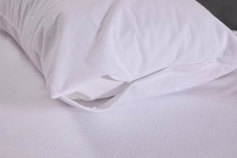 The Linen Consultancy TLC 5 Star Hotel Concept White Terry Cotton Waterproof PU Mattress and Pillow Protector Set, W/D/H: 140 x 200 cm