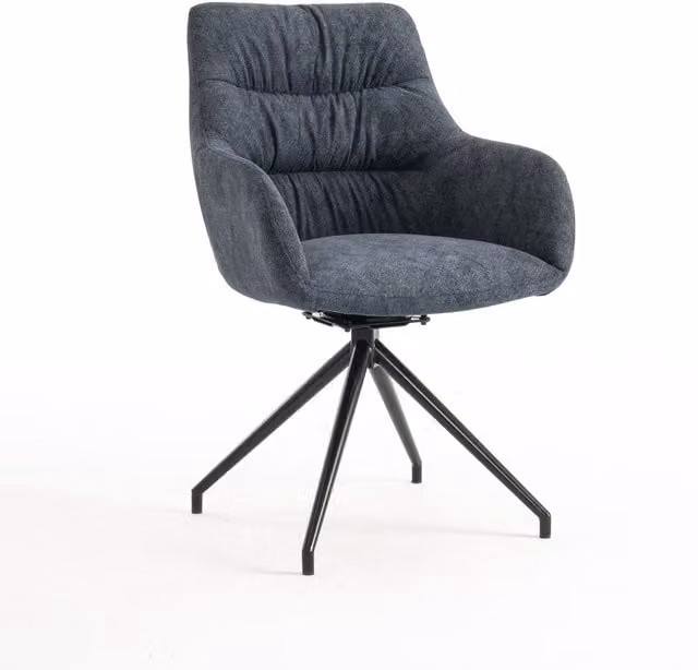 More4Homes Set of 4 Eva Modern Blue Velvet Dining Chairs with Arms