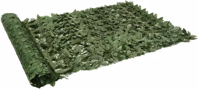 Berkfield Home Artificial Hedge Balcony Privacy Screen with Dark Green Leaves, W: 300 cm, H: 150 cm