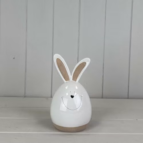 Gift Company White Ceramic Easter Rabbit Tabletop Decoration, Height: 18 cm