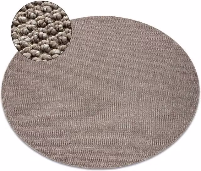 RugsX Casablanca Loop Round Rug in Brown, Diameter: 100 cm