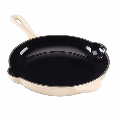 Cooks Professional Enamelled Cast Iron Frying Pan, White, 26 cm