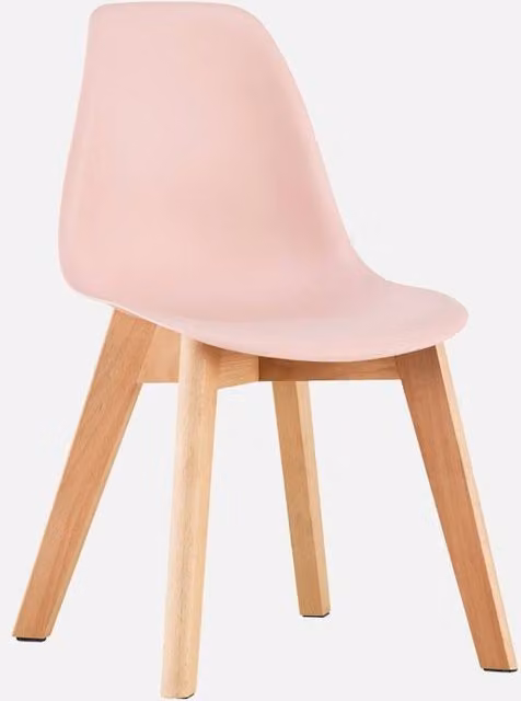 Sweek Set of 2 Scandinavian Style Children's Chairs in Pale Pink with Beech Wood
