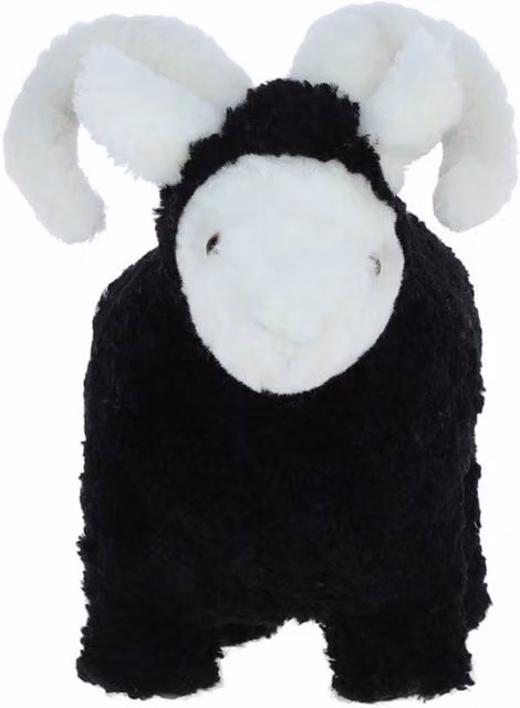 Fenland England Lucky Sheep Tabletop Decoration in Black and Ivory Organic Textile