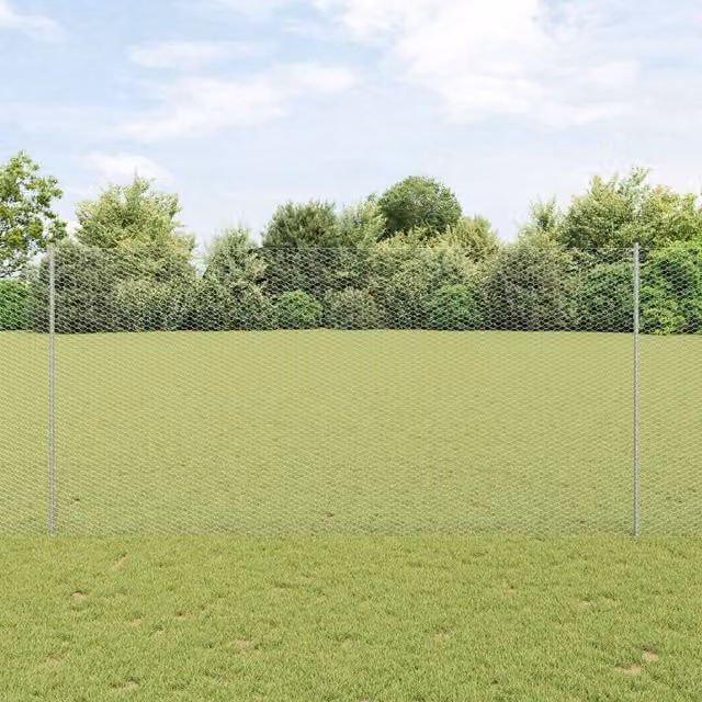 Berkfield Home 10-Piece Galvanised Steel U-Channel Fence Posts in Silver, Height: 160 cm