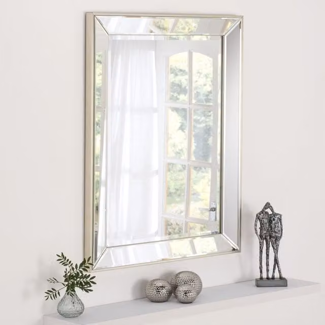 Yearn Champagne Angled Bevelled Mirror, Rectangular, W: 117 cm