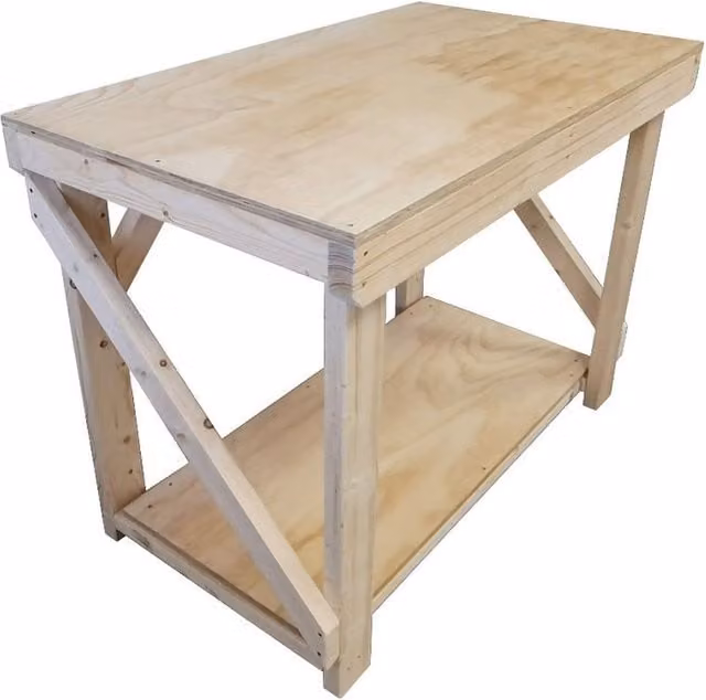 Arbor Garden Solutions Wooden Workbench with Plywood Top in Natural, 240 cm