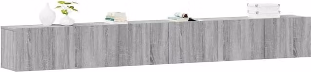 Berkfield Home Classic 3 Piece TV Cabinet Set in Grey Sonoma Matt MDF