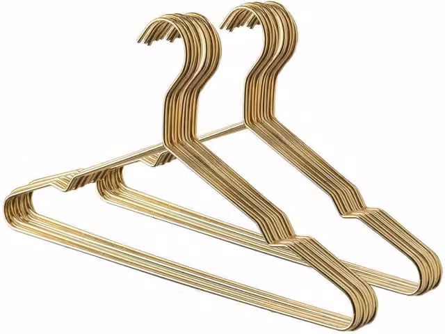 Havendro 20 Pack Gold Metal Space-Saving Suit and Trouser Hangers with Bar