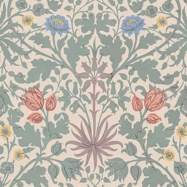 HYACINTH NOVELLUS Phlox Botanical Floral Art Nouveau Wallpaper in Multicolour