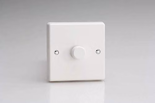 Varilight JQP601W White PVC 1 Gang Leading and Trailing Edge Dimmer, W: 85 mm, D: 85 mm, H: 45 mm