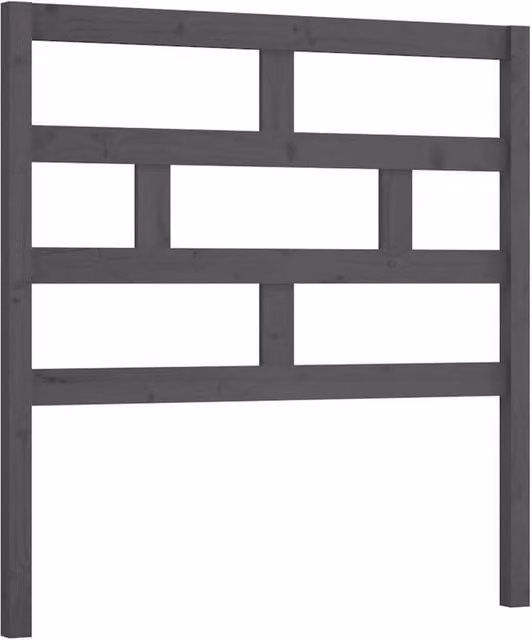 Berkfield Home Grey Solid Pine Wood Bed Headboard W/D/H: 106 x 4 x 100 cm
