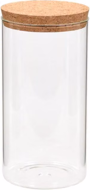 Berkfield Home Storage Glass Jars with Cork Lids, 6 Pack, 1.4 l, Clear