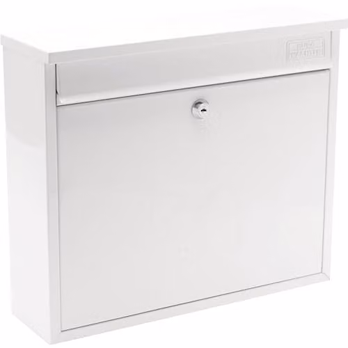 Burg-Wächter MB02 White Elegance Wall Mounted Galvanised Steel Lockable Weatherproof Post Box W: 36 cm, H: 31 cm, D: 10 cm