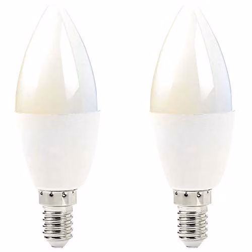 Loops 2x WiFi Colour Change LED Light Bulbs, 4.5W E14 Candle Filament, Dimmable White and Multicolour Smart Lamps with Timer and Voice Control