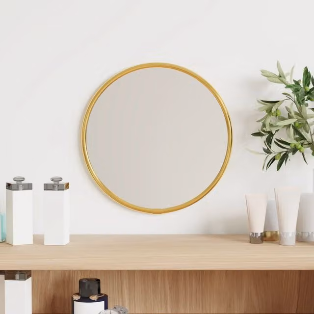 Berkfield Home Round Gold Wall Mirror, Diameter: 20 cm