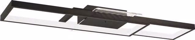 HOMCOM Modern Dimmable LED Ceiling Light with Remote Control and Wall Switch, Black Flush Mount Lamp for Living Room and Bedroom