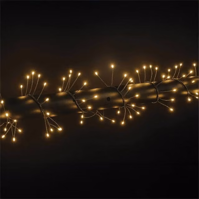 Xmas Haus Mini Cluster LED Christmas Lights in Warm White with 24m Green Wire