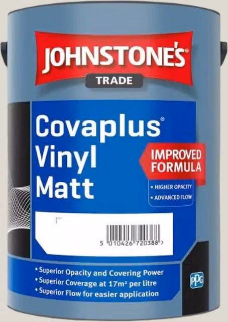 Johnstone's Covaplus Matt Dispersion Paint in Ivory, 5 l