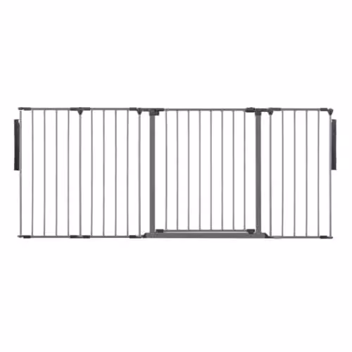 Safetots Premium Multi Panel Room Divider with Swing Door, Grey, Width: 181 cm, Height: 70 cm