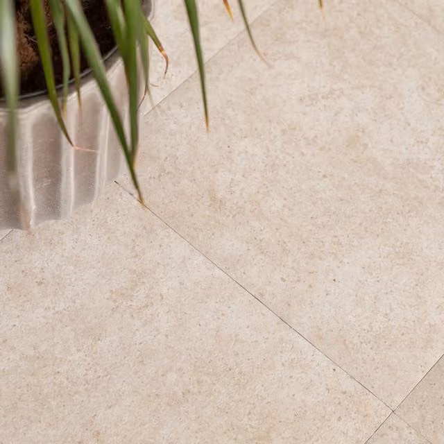 d-c-fix Travertine Self-adhesive Vinyl Floor Tiles, Beige Marbled Stone Look, W: 30.48 cm x D: 30.48 cm