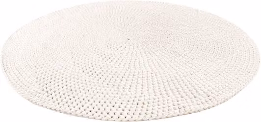 Zuri House Moon Crochet Round Rug in White, Diameter: 150 cm