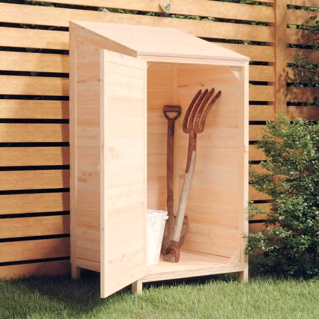 Berkfield Home Brown Solid Wood Fir Garden Shed, W/D/H: 55 x 52 x 112 cm