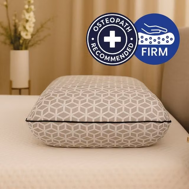 Brightr Sleep Eclipse Firm Memory Foam Pillow in Grey for Back and Neck Pain Relief