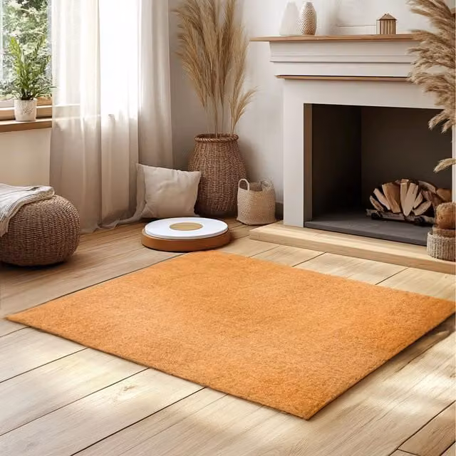 Nicoman Home Non-Shed PVC Coir Entrance Doormat, Beige, W: 120 cm, D: 120 cm, H: 8 cm